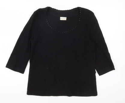 Womens UK Size 12 Minuet Black Basic Blouse