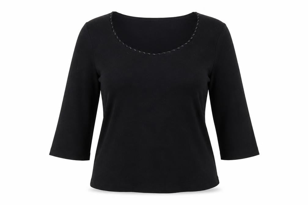 Womens UK Size 12 Minuet Black Basic Blouse