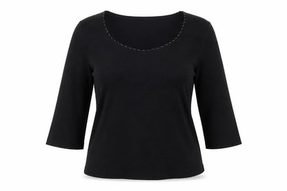 Womens UK Size 12 Minuet Black Basic Blouse