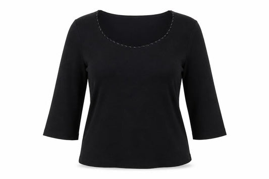Womens UK Size 12 Minuet Black Basic Blouse