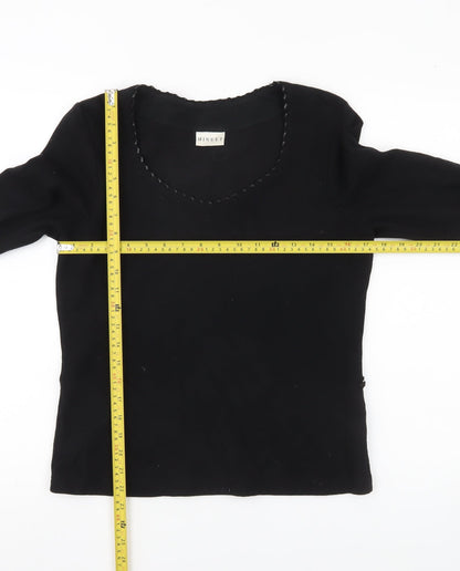 Womens UK Size 12 Minuet Black Basic Blouse