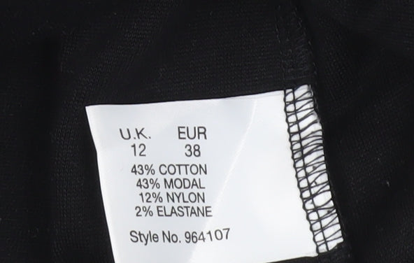 Womens UK Size 12 Minuet Black Basic Blouse