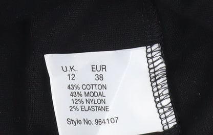 Womens UK Size 12 Minuet Black Basic Blouse
