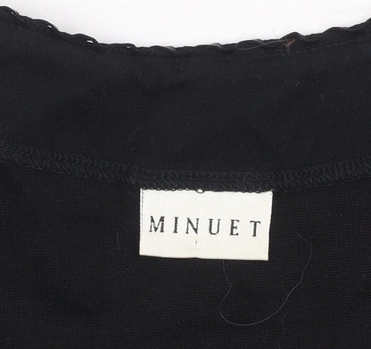 Womens UK Size 12 Minuet Black Basic Blouse