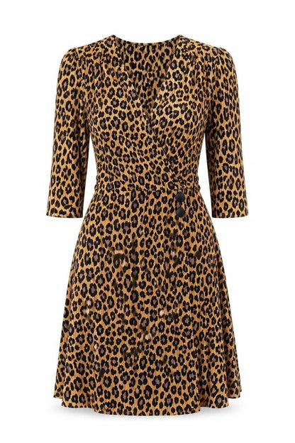 ASOS Women’s Brown Leopard Print Wrap Dress Size 6
