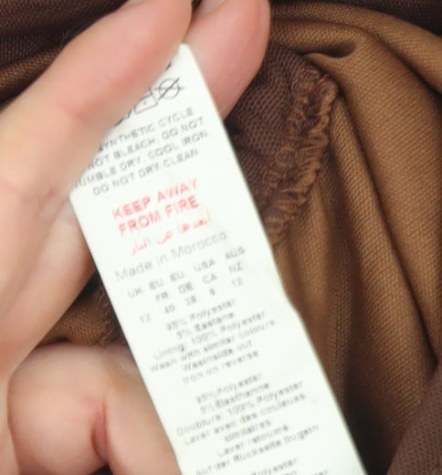 PrettyLittleThing Women’s Brown Halter Bodycon Midi Dress Size 12