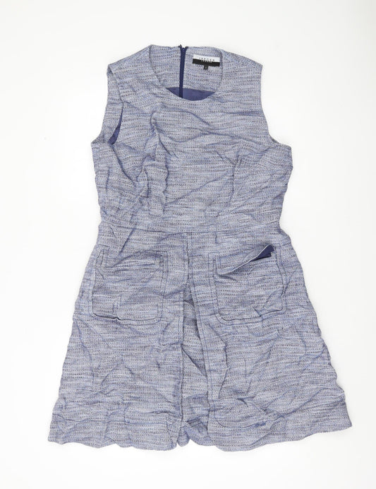 Jaeger Women’s Blue Sheath Dress Size 14 Sleeveless Knee Length