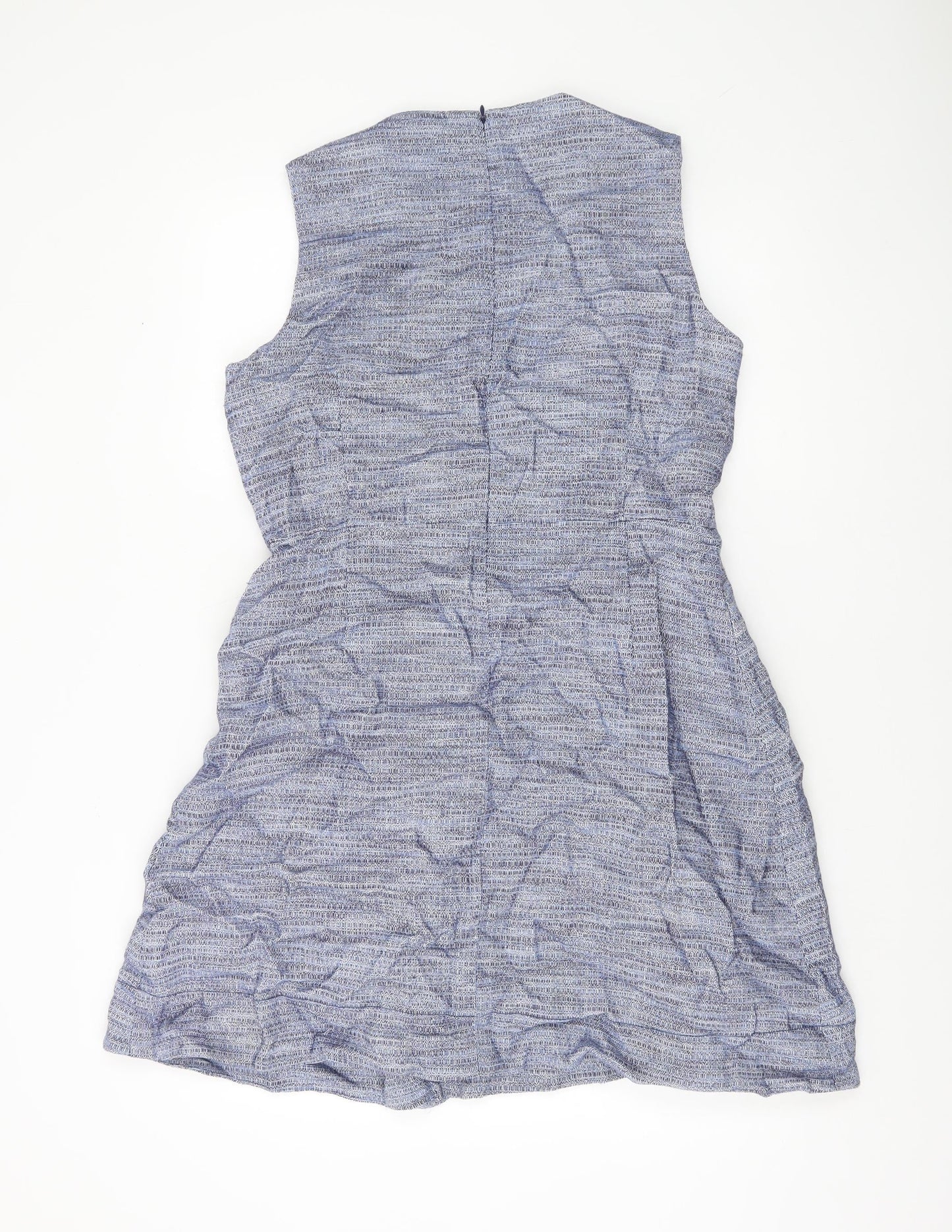 Jaeger Women’s Blue Sheath Dress Size 14 Sleeveless Knee Length