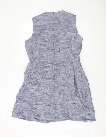 Jaeger Women’s Blue Sheath Dress Size 14 Sleeveless Knee Length