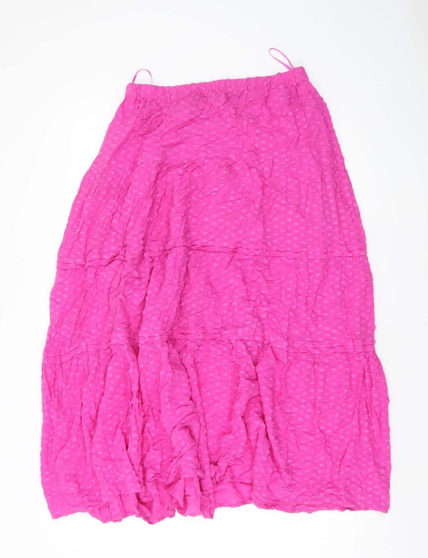 Hush Women’s Pink Size 10 Midi Peasant Skirt Bohemian Viscose