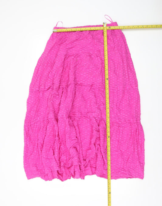 Hush Women’s Pink Size 10 Midi Peasant Skirt Bohemian Viscose