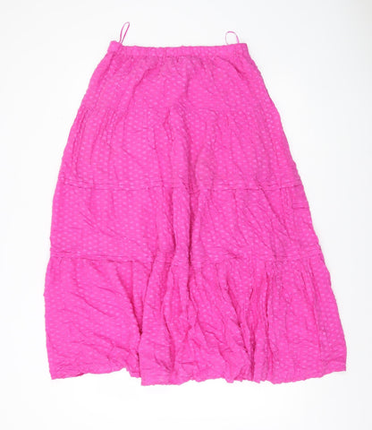 Hush Women’s Pink Size 10 Midi Peasant Skirt Bohemian Viscose