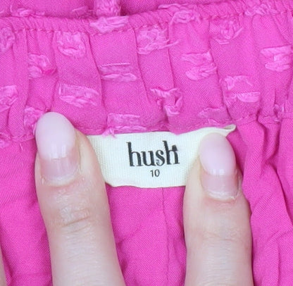 Hush Women’s Pink Size 10 Midi Peasant Skirt Bohemian Viscose