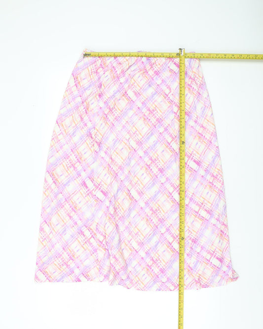 Cotswold Collections Womens Multicoloured Plaid A-Line Skirt M
