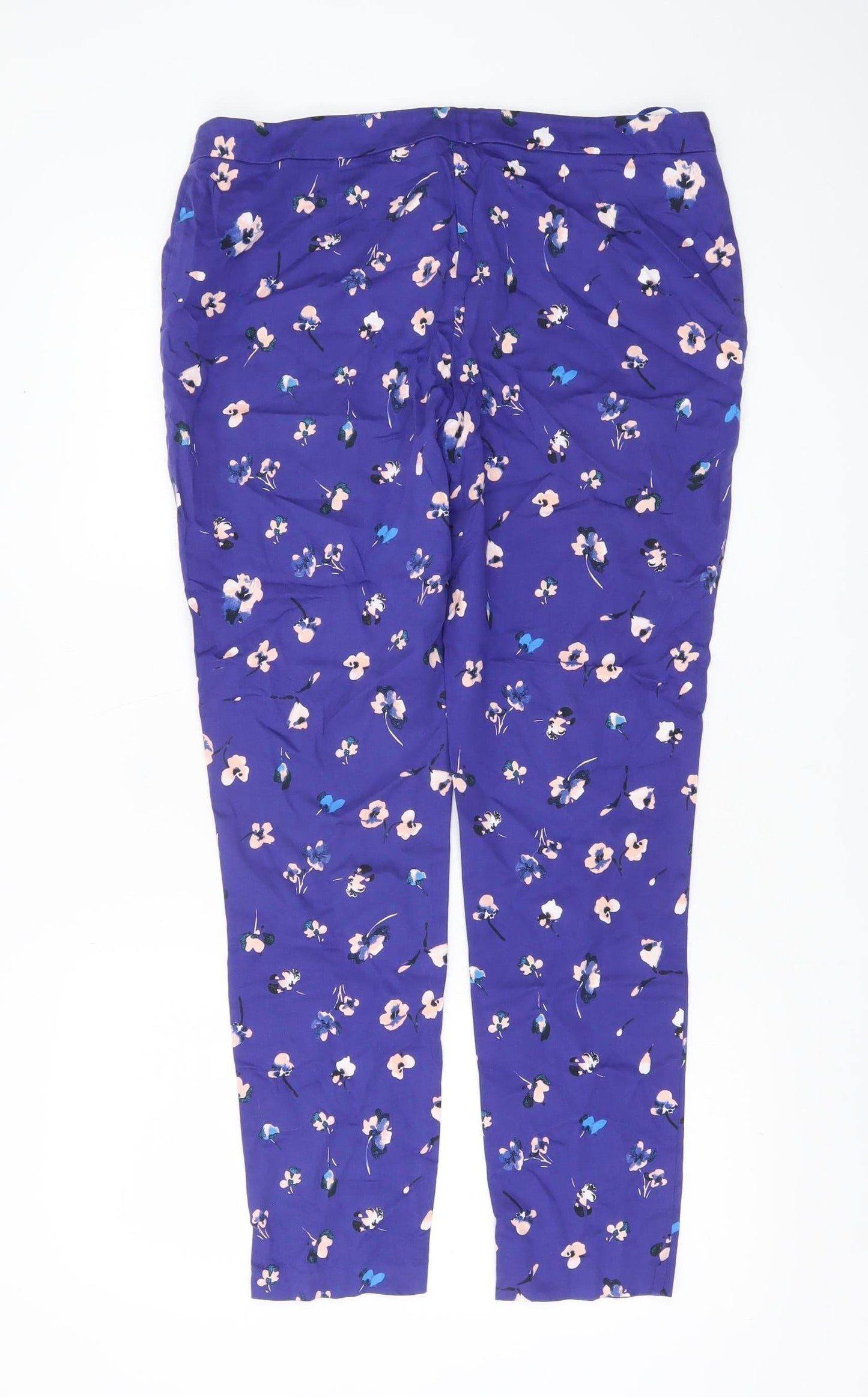 Womens UK Size 14 F&F Slim Fit Casual Purple Trousers