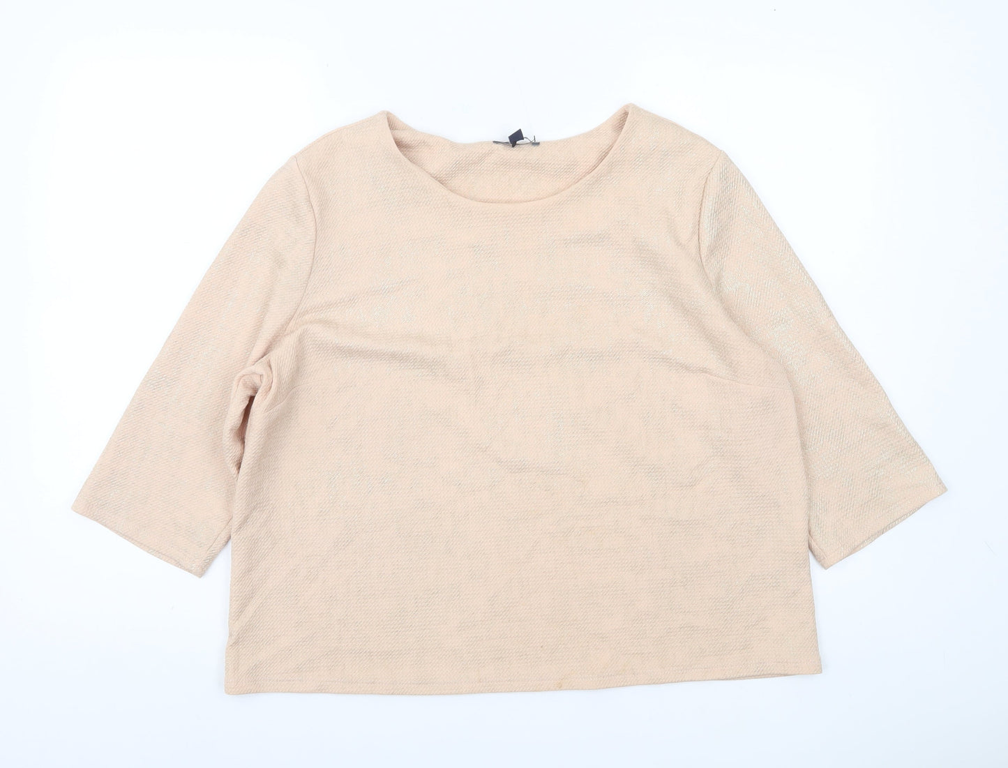 Womens UK Size 18 Kiabi Beige Basic Blouse