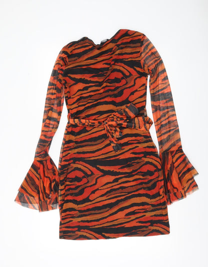 PrettyLittleThing Women’s Multicoloured Animal Print Mini Wrap Dress UK 10