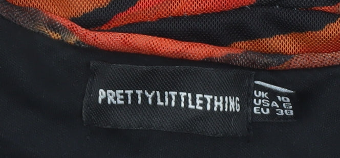 PrettyLittleThing Women’s Multicoloured Animal Print Mini Wrap Dress UK 10