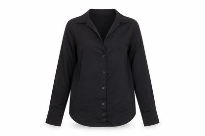 Womens UK Size XS H&M Black Basic Button-Up