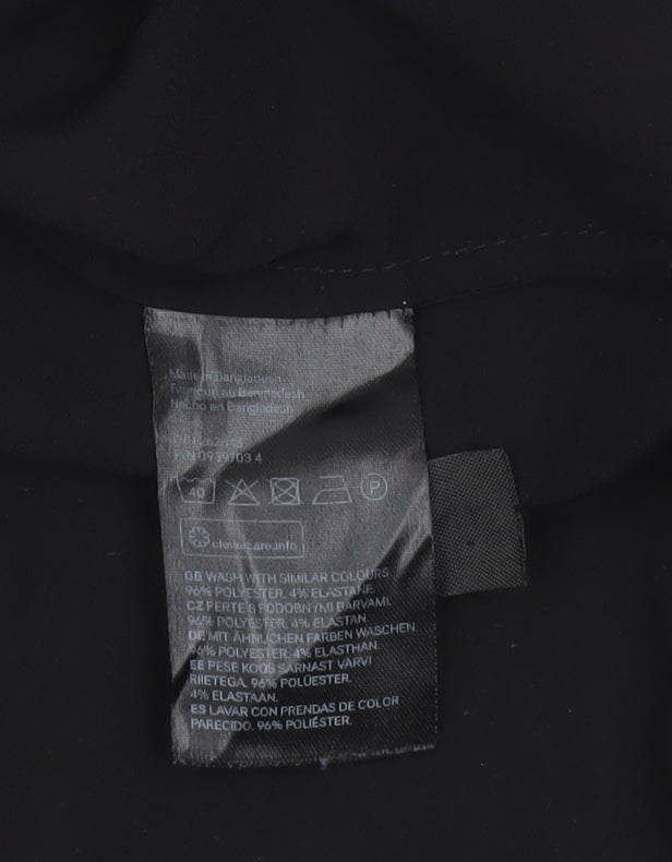 Womens UK Size XS H&M Black Basic Button-Up