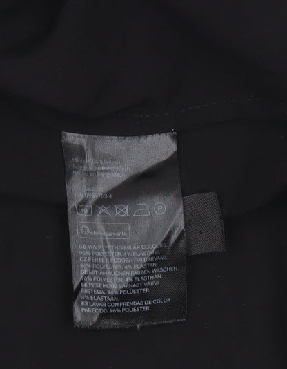 Womens UK Size XS H&M Black Basic Button-Up