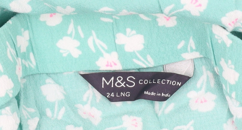 Marks and Spencer Women’s Green Floral Wrap Skirt Size 24 Ruffle