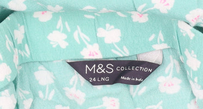 Marks and Spencer Women’s Green Floral Wrap Skirt Size 24 Ruffle