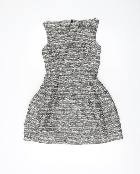 Zara Woman Women’s Grey XS A-Line Sleeveless Tweed Dress