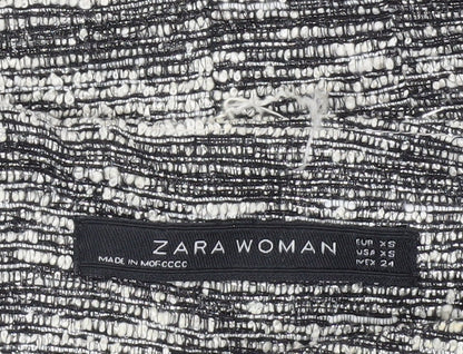 Zara Woman Women’s Grey XS A-Line Sleeveless Tweed Dress