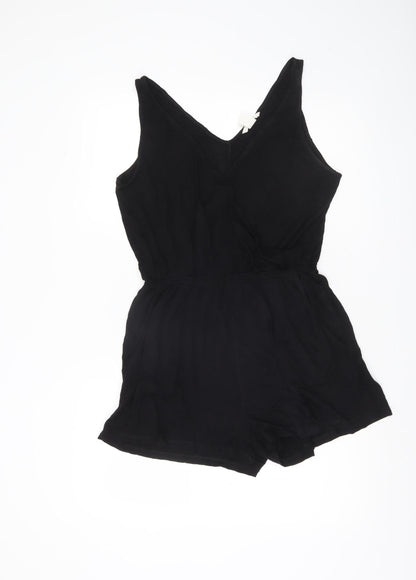 H&M Women’s Black V-Neck Sleeveless Casual Playsuit Size 12