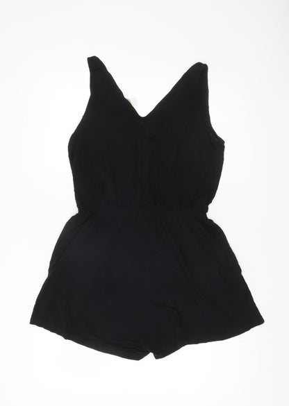 H&M Women’s Black V-Neck Sleeveless Casual Playsuit Size 12