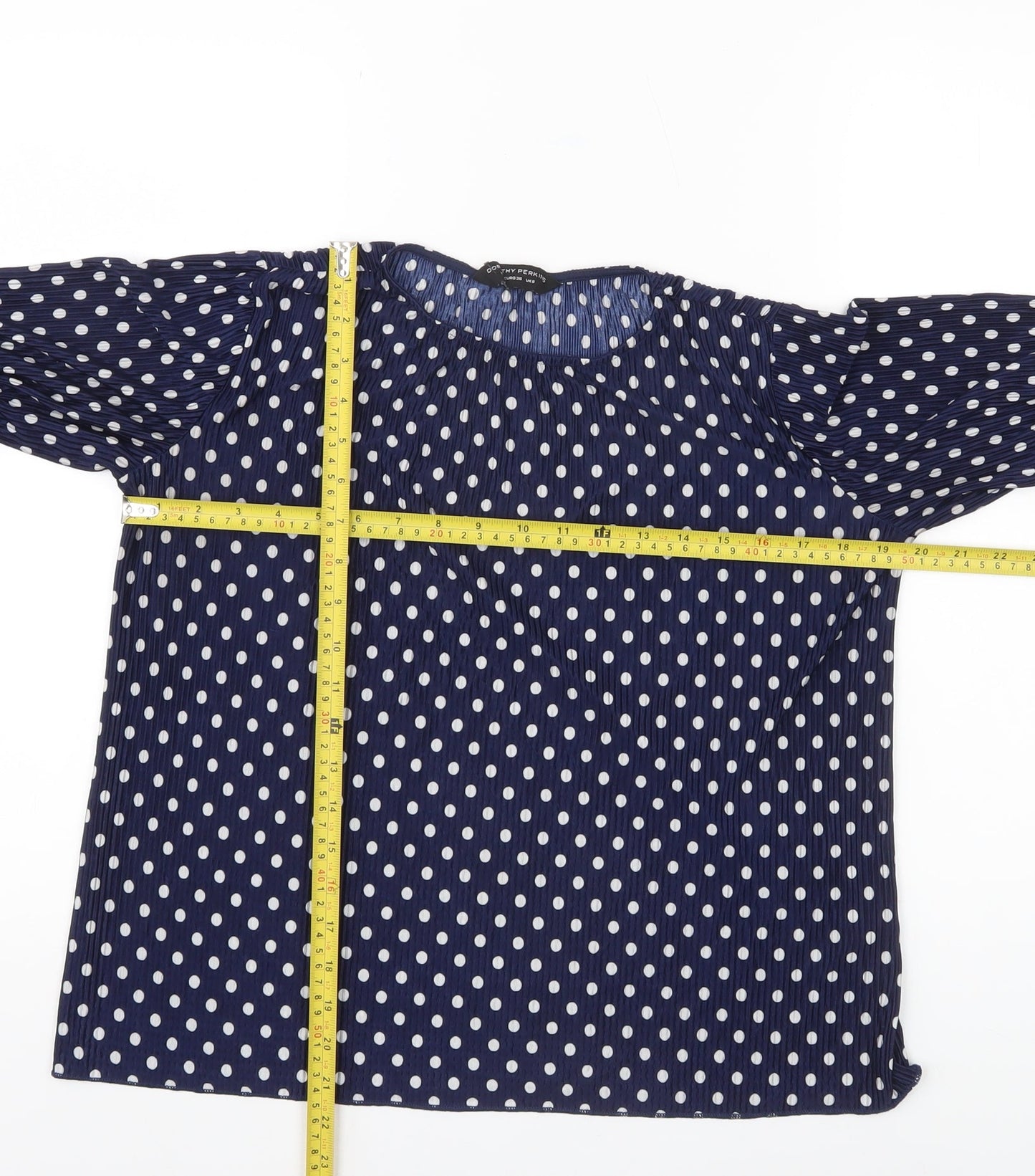 Womens UK Size 8 Dorothy Perkins Blue Tunic Blouse