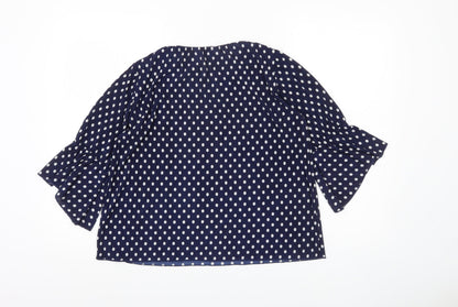Womens UK Size 8 Dorothy Perkins Blue Tunic Blouse