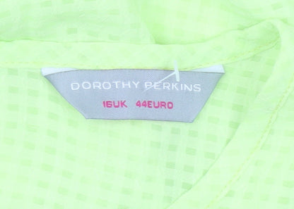 Womens UK Size 16 Dorothy Perkins Yellow Basic T-Shirt