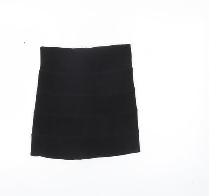 Karlo Ruicci Womens Black Size 8 Bandage Short Skirt