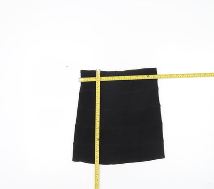 Karlo Ruicci Womens Black Size 8 Bandage Short Skirt