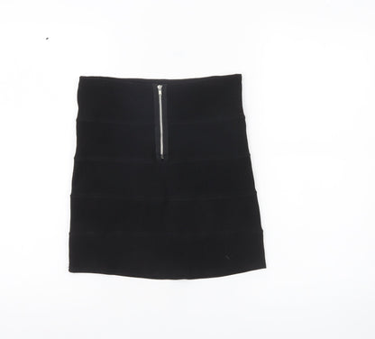 Karlo Ruicci Womens Black Size 8 Bandage Short Skirt