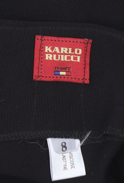 Karlo Ruicci Womens Black Size 8 Bandage Short Skirt