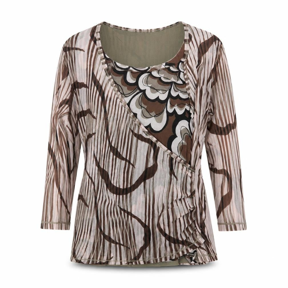 Womens UK Size 16 Olsen Brown Wrap Blouse