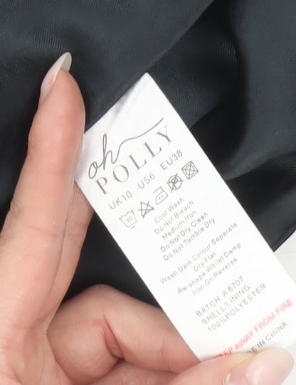 Oh Polly Womens Black Size 10 Strapless Cropped Satin Top Partywear