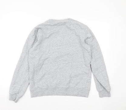 Chocolate Women’s Grey Cotton Sweatshirt Navy Logo Size XS