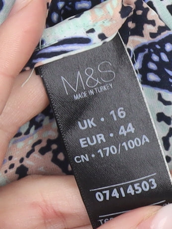 Womens UK Size 16 Marks and Spencer Multicoloured Basic Blouse