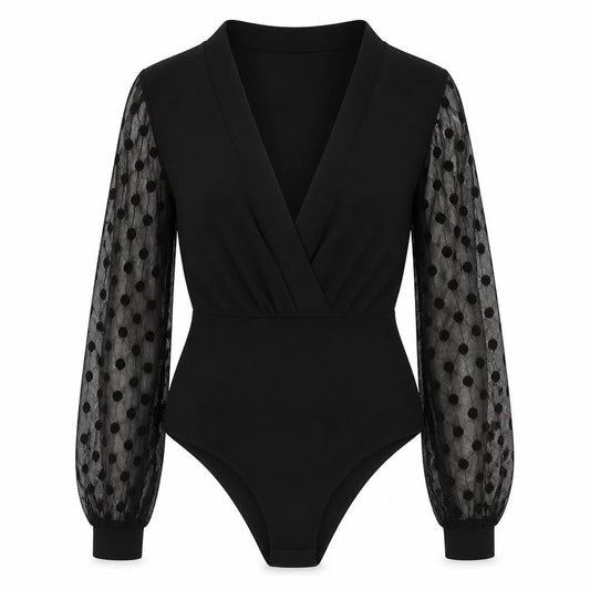 Womens UK Size 8 Boohoo One-Piece Black Bodysuit