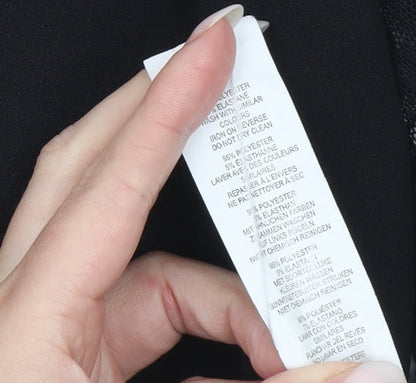 Boohoo Women Black Size 8 Sheer Sleeve Polka Dot Bodysuit