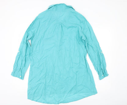 Womens UK Size 12 BHS Green Tunic Button-Up