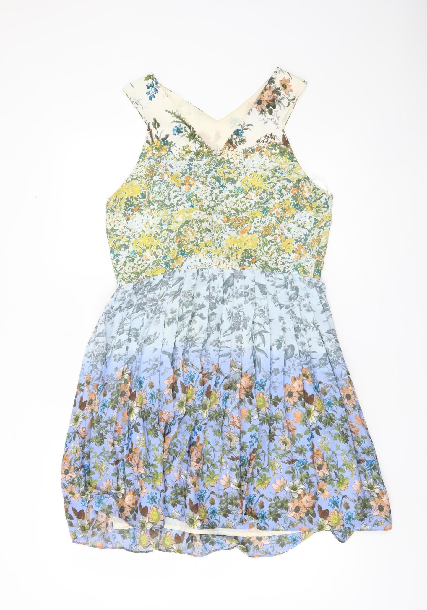 Oasis Women’s Multicoloured Floral Fit & Flare Dress Size 12