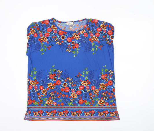 Papaya Women’s Blue Floral Sleeveless Blouse Size 16
