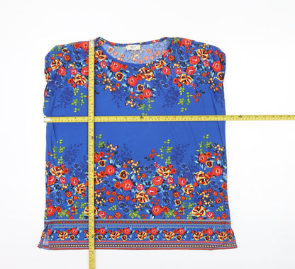 Papaya Women’s Blue Floral Sleeveless Blouse Size 16