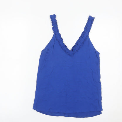 Womens UK Size XS Massimo Dutti Blue Camisole Tank