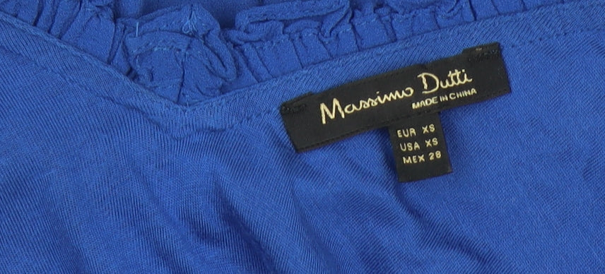 Womens UK Size XS Massimo Dutti Blue Camisole Tank